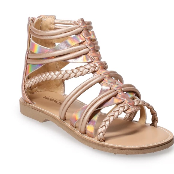 Sonoma Other - Girls Sonoma Iridescent Gold Gladiator Sandals